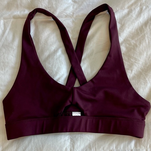 JustFab Active Burgundy Sports Bra - S EUC - Picture 2 of 5